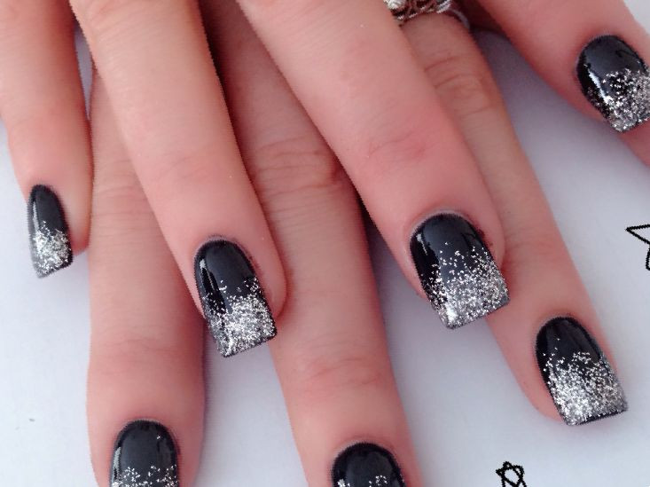 20 Best Black Silver Nail Designs - Home, Family, Style and Art Ideas