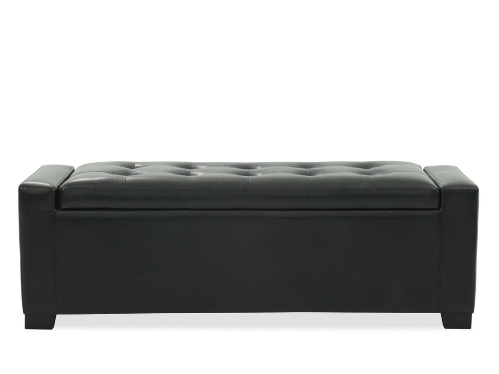 Black Tufted Storage Bench
 Tufted Contemporary 54" Storage Bench in Black