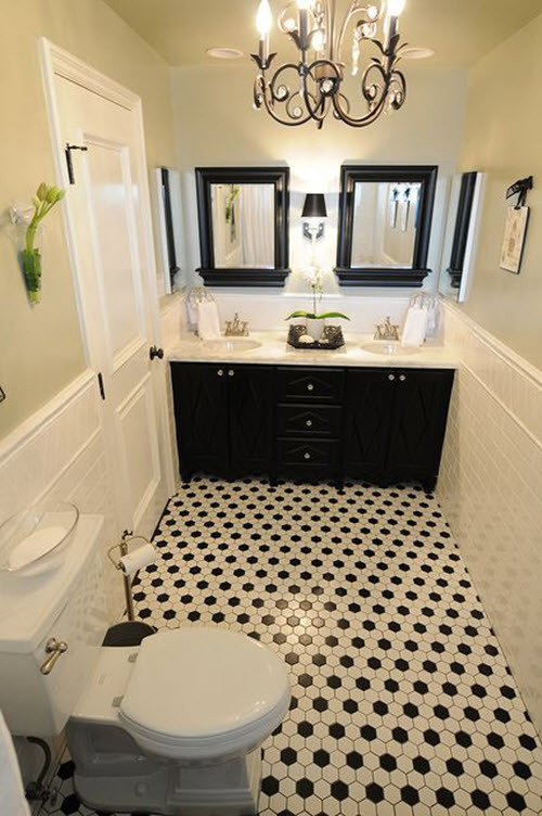 Black White Bathroom Tile
 40 black and white bathroom floor tile ideas and pictures