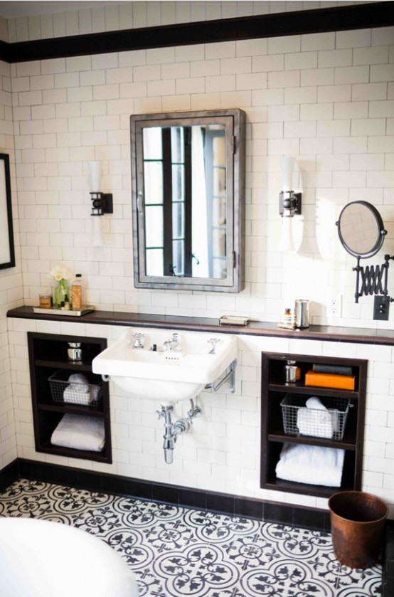 Black White Bathroom Tile
 Amazing Black And White Bathroom Design With A Retro Vibe