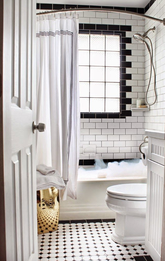 Black White Bathroom Tile
 33 black and white bathroom tile ideas and pictures