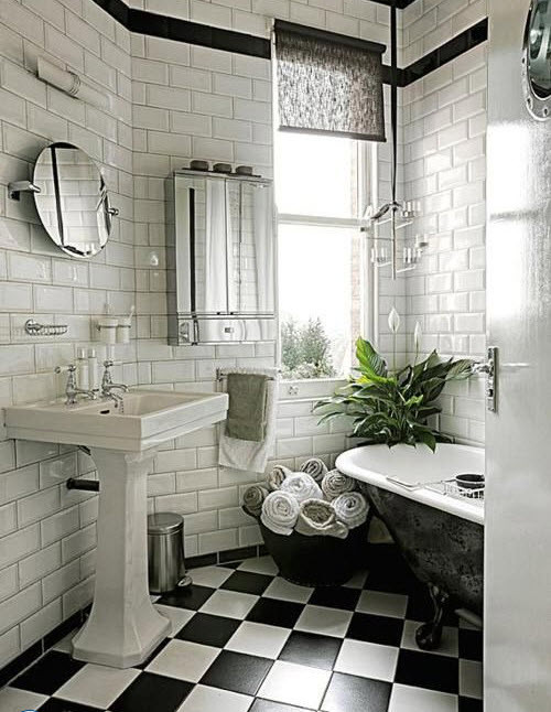 Black White Bathroom Tile
 31 black and white checkered bathroom tile ideas and