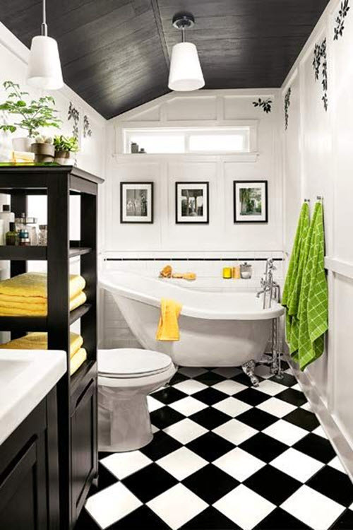 Black White Bathroom Tile
 35 vintage black and white bathroom tile ideas and pictures