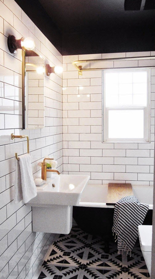 Black White Bathroom Tile
 25 classic black and white bathroom tile ideas and