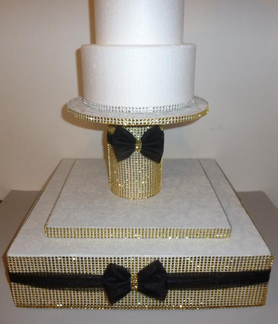 Bling Wedding Cake Stand
 gatsby gold bling faux rhinestone wedding cake pop stand black