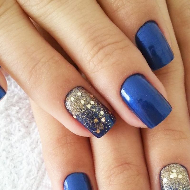 Best 20 Blue and Gold Nail Designs - Home, Family, Style and Art Ideas