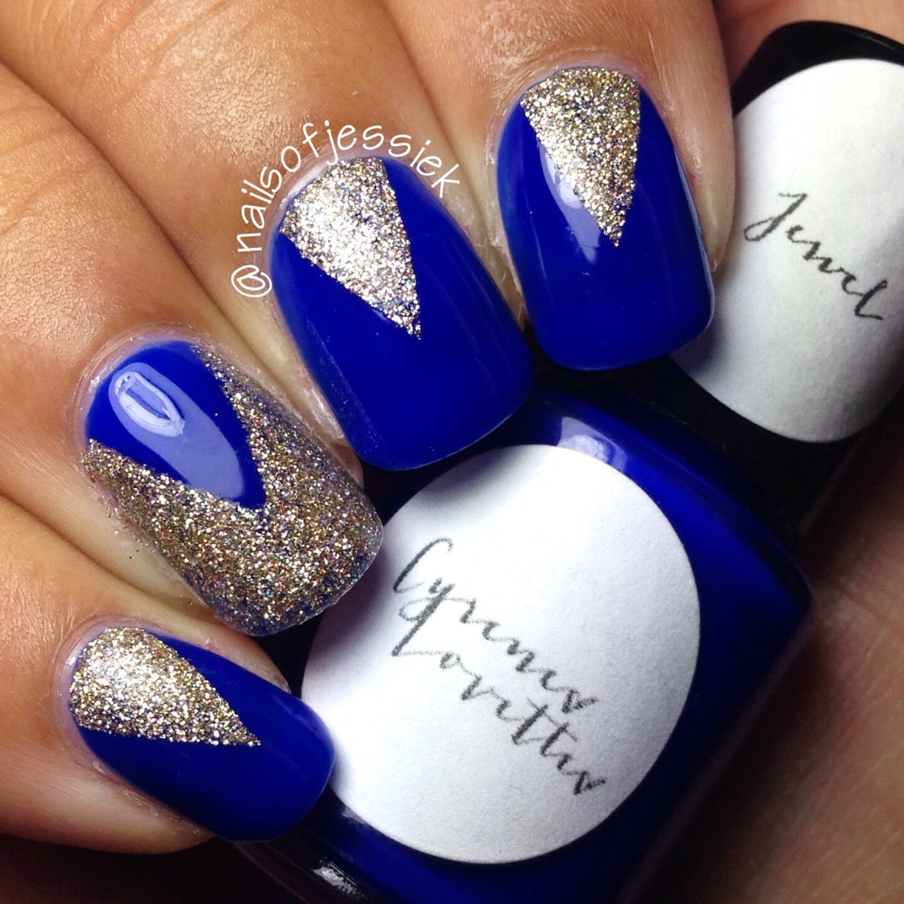 Blue And Gold Nail Designs
 Top 55 Stunning Blue Acrylic Nails