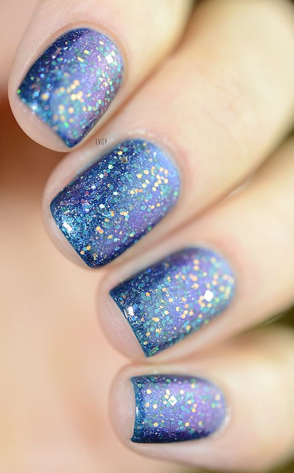 Blue Nails With Glitter
 70 Stunning Glitter Nail Designs 2017