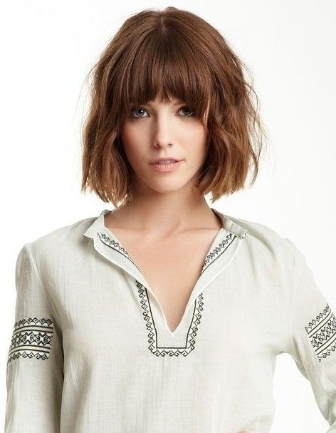 Bob Hairstyles With Bangs
 Time to Write Curly Bob Hairstyle with Blunt Bangs