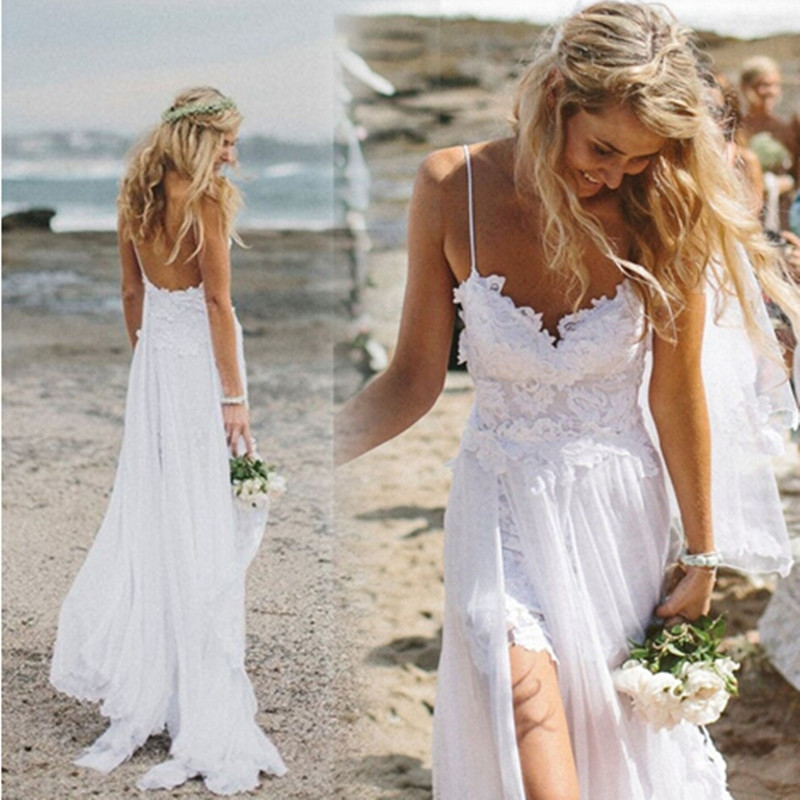 Bohemian Beach Wedding Dress
 Hot 2015 Bohemian Beach Wedding Dress Boho y Backless