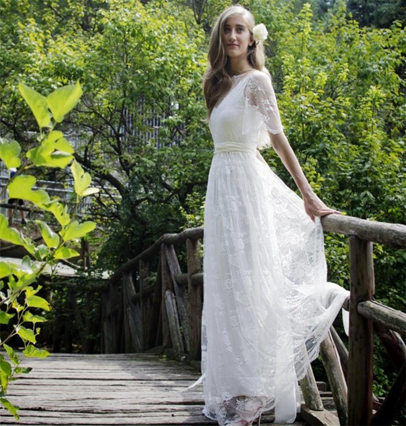 Bohemian Beach Wedding Dress
 Bohemian Romantic Style Wedding Dresses 2016 Lace Bride