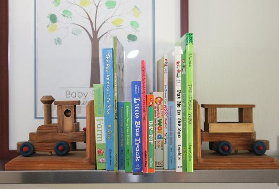 Bookends For Kids Room
 Vintage Wood Train Bookends Children s Room Decor Baby