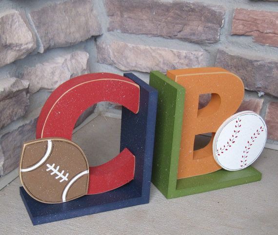 Bookends For Kids Room
 Personalized sports themed bookends for children library
