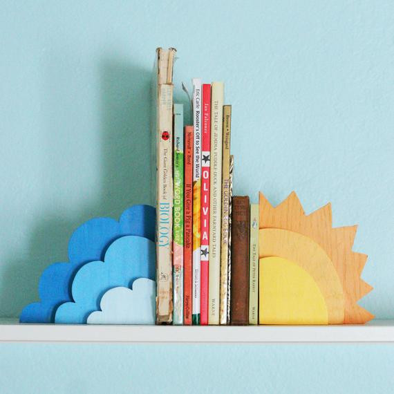 Bookends For Kids Room
 Childrens Bookends Wooden and Painted Sweet Air