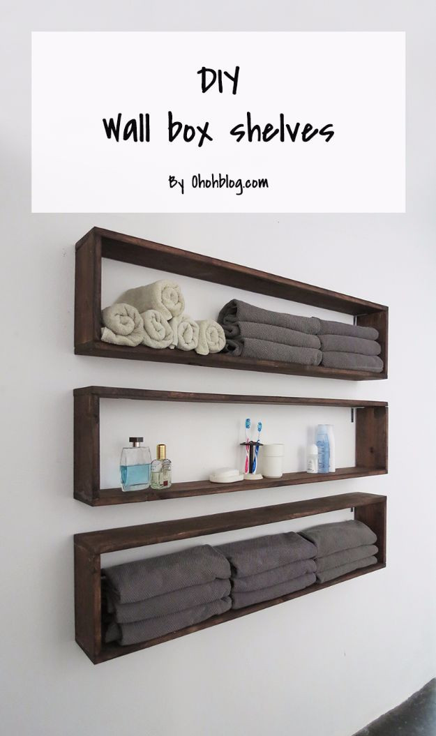 Box Shelf DIY
 34 Bathroom Storage Ideas Guaranteed To Get You Organized