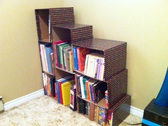 Box Shelf DIY
 My $5 DIY Shelf cardboard boxes & organization