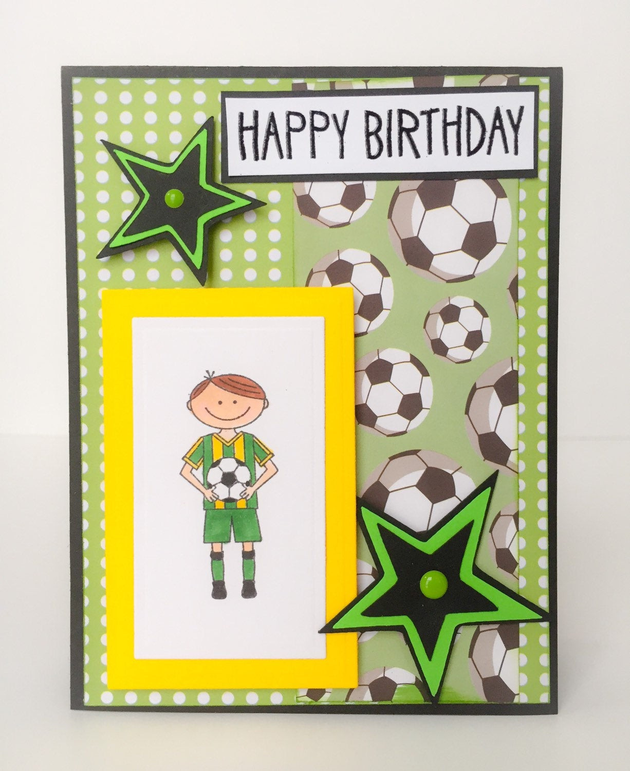 Boy Birthday Cards
 Handmade Birthday Card Boys Birthday Card Soccer Card