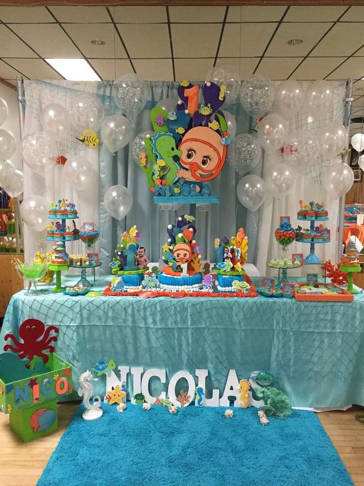 Boy Birthday Decorations
 Amazing dessert table at an under the sea birthday party