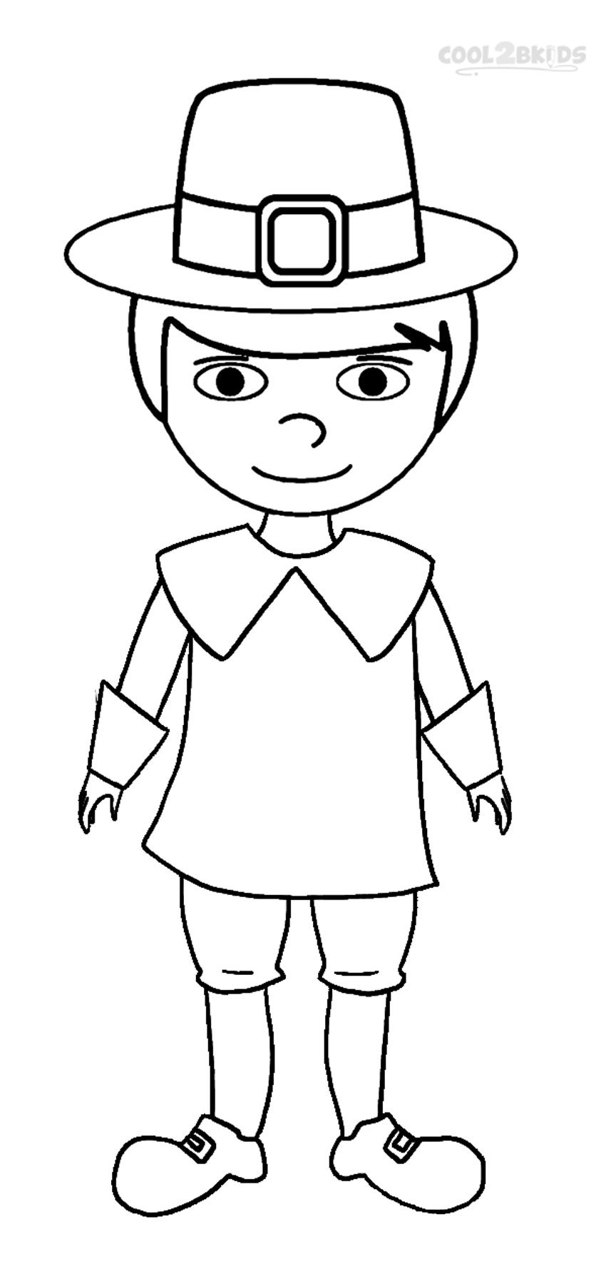 Boy Coloring Pages For Kids
 Printable Pilgrims Coloring Pages For Kids