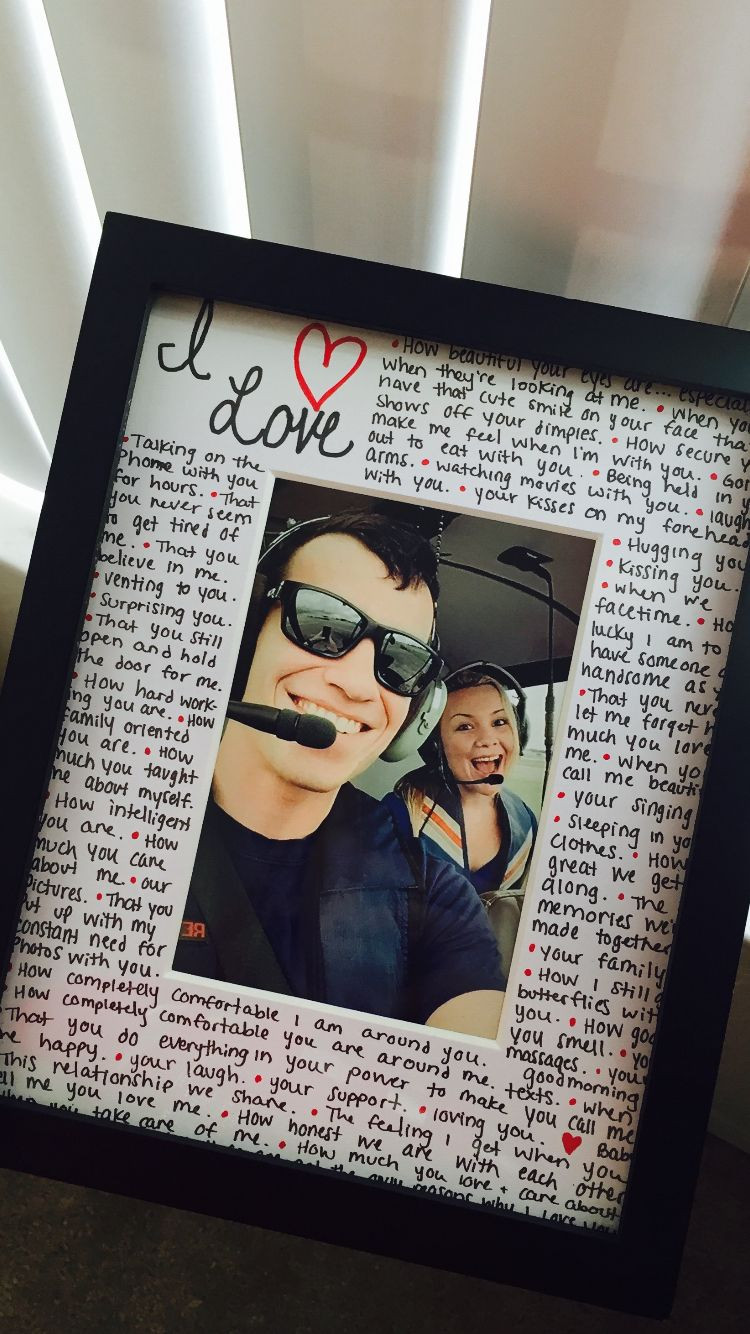 Boyfriend Gift Ideas Pinterest
 Reasons why I love you photo frame