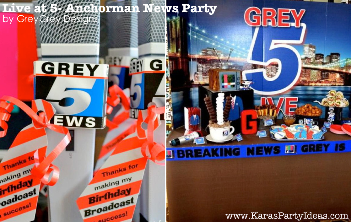 Brainstorming Retirement Party Ideas
 Kara s Party Ideas Live at FIVE Anchorman Boy News Themed