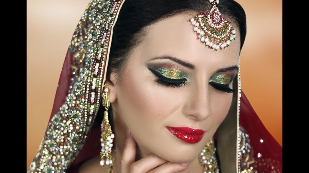Bride Make Up
 Traditional Indian Bridal Makeup Tutorial Red Gold Green