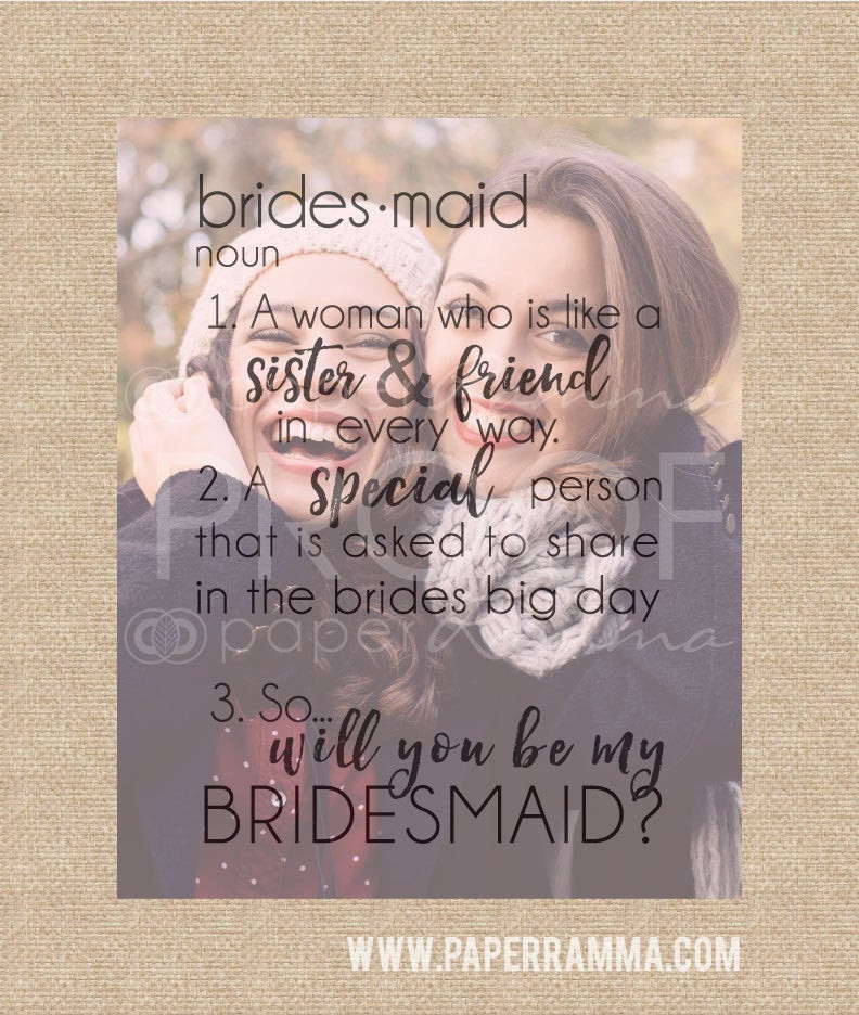 Bridesmaid Friendship Quotes
 Will You Be My Bridesmaid Art Bridesmaid Quote Be My