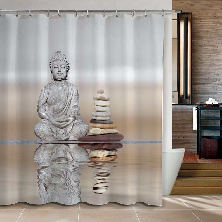 Buddha Bathroom Decor
 Aliexpress Buy Shower Curtain Buddha & Pebble