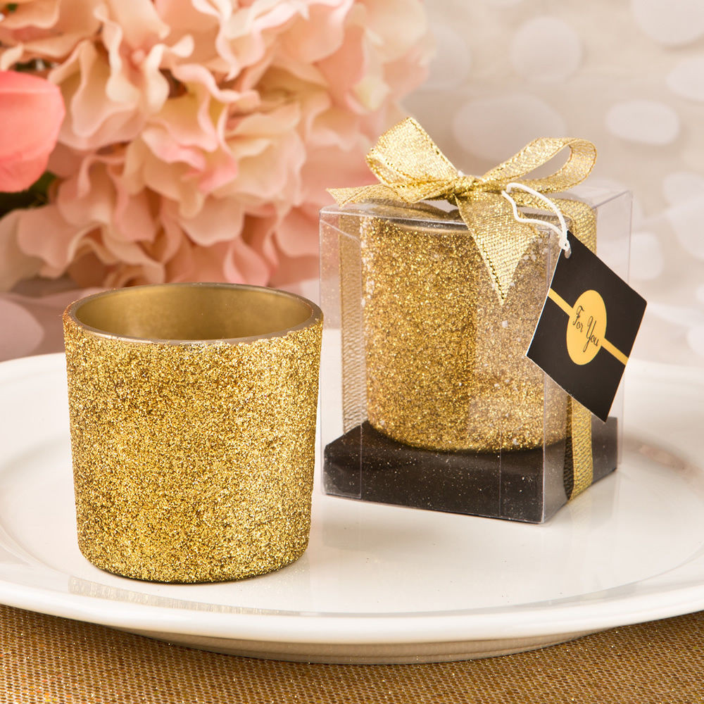 Bulk Wedding Favors
 25 Bling Gold Candle Votive Shower Wedding Party Event