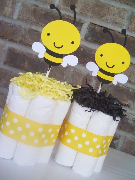 Bumble Bee Baby Shower Decorations Ideas
 Bumble Bee Diaper Cakes Set of 6 Baby Shower by