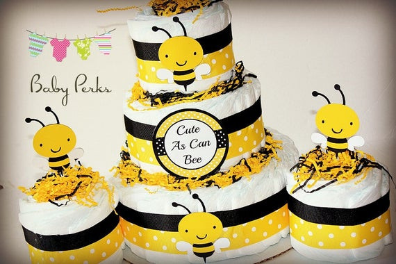 Bumble Bee Baby Shower Decorations Ideas
 Bumble Bee Diaper Cake Mother to Bee Baby Shower Baby
