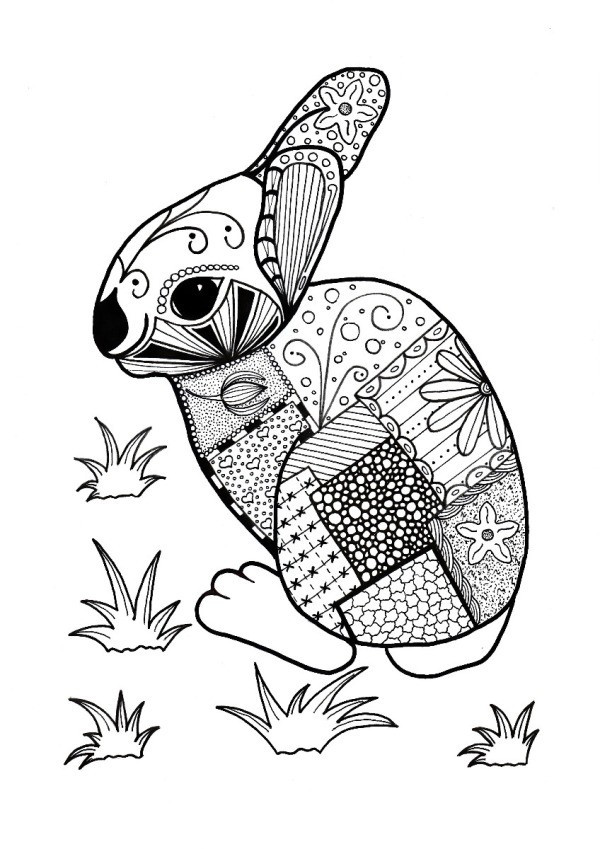 Bunny Coloring Pages For Adults
 Colorful Rabbit Adult Coloring Page