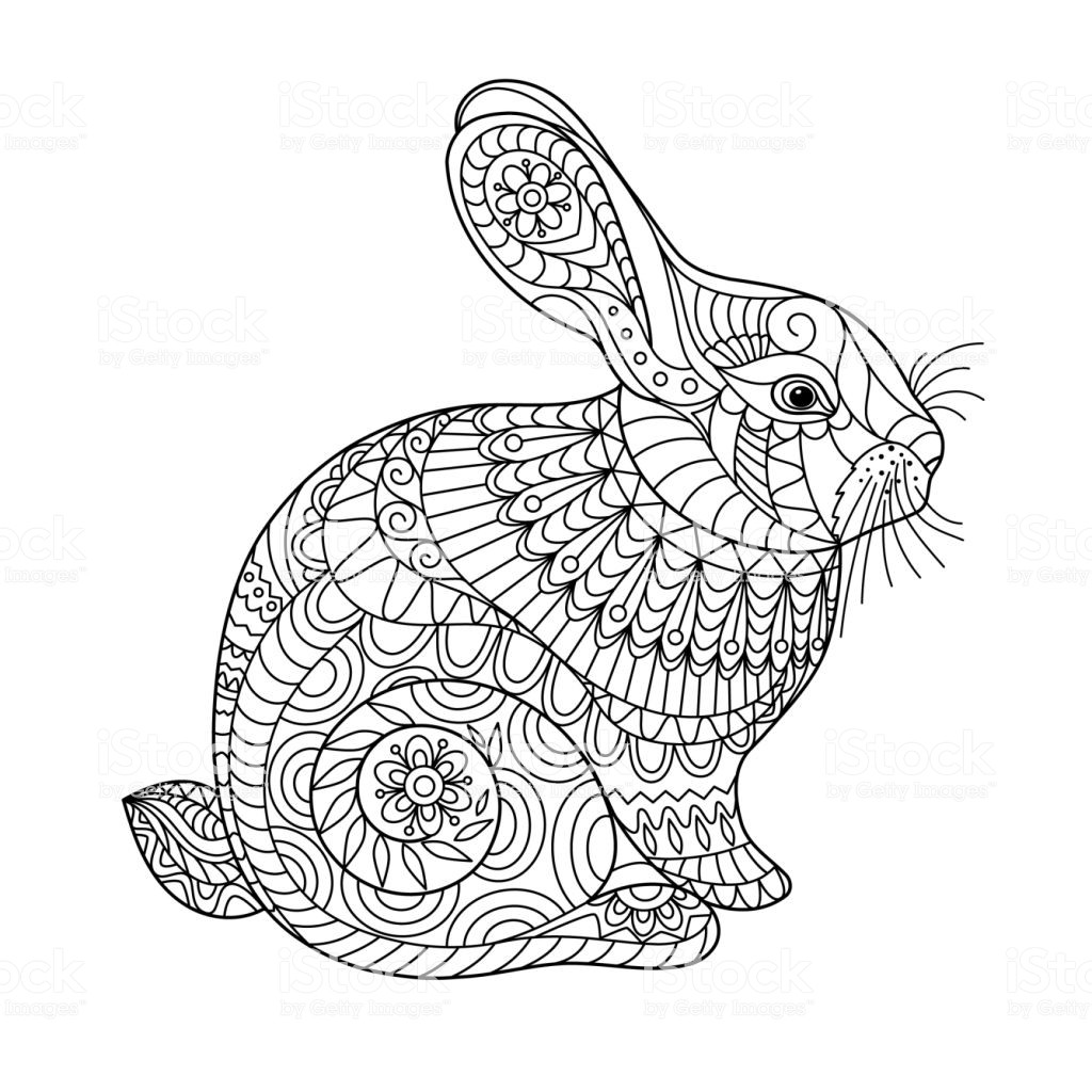 Bunny Coloring Pages For Adults
 Easter Rabbit Coloring Page For Adult And Children Stock