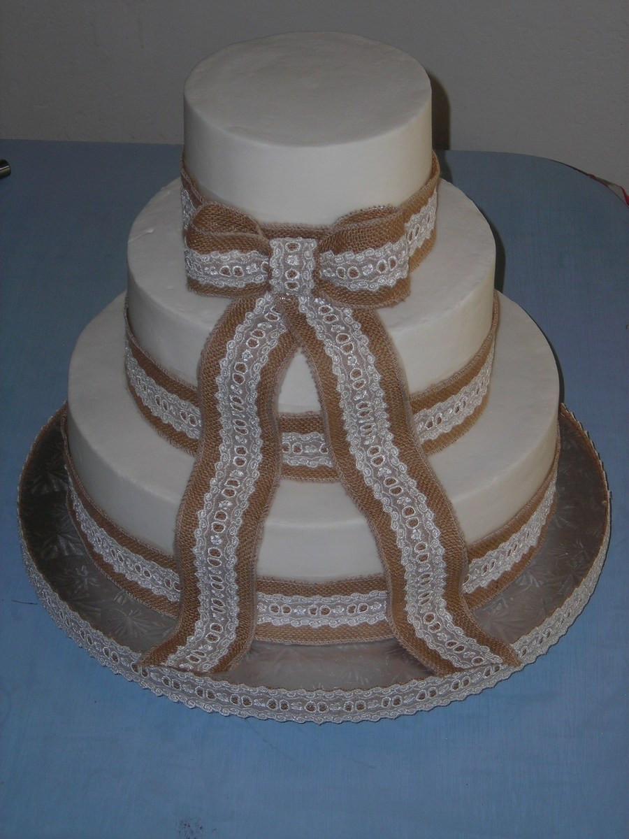 Burlap Wedding Cakes
 Burlap & Lace Wedding Cake CakeCentral