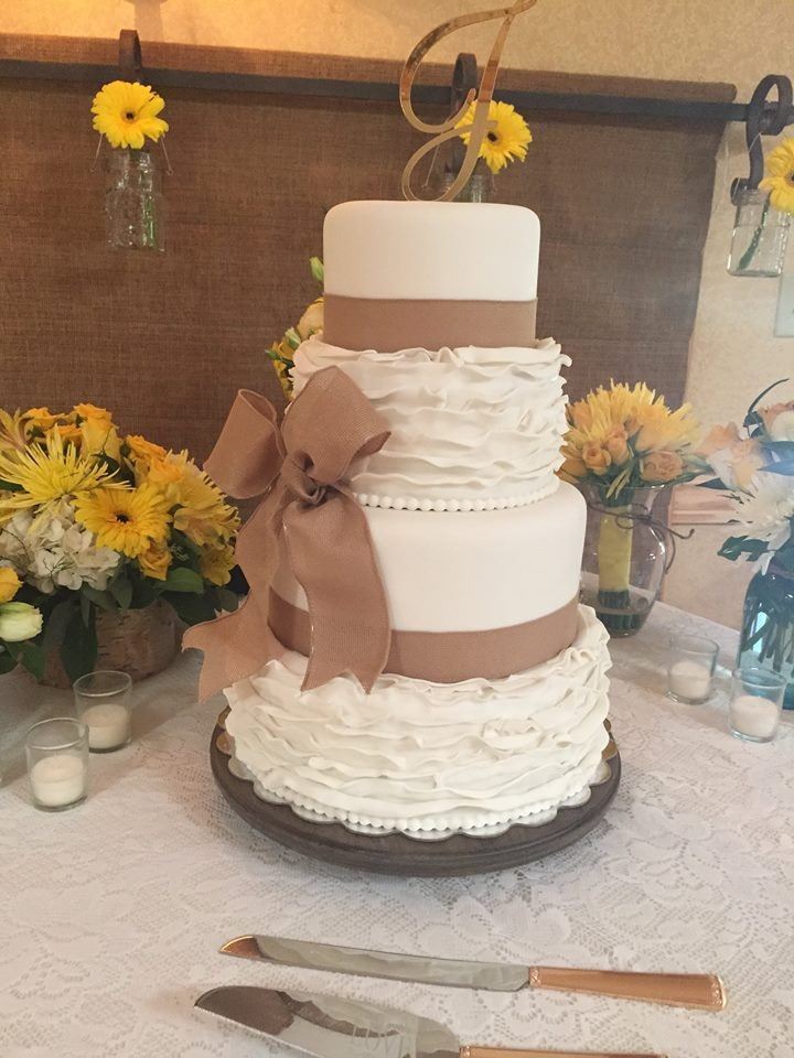 Burlap Wedding Cakes
 Burlap & Ruffle Wedding Cake CakeCentral