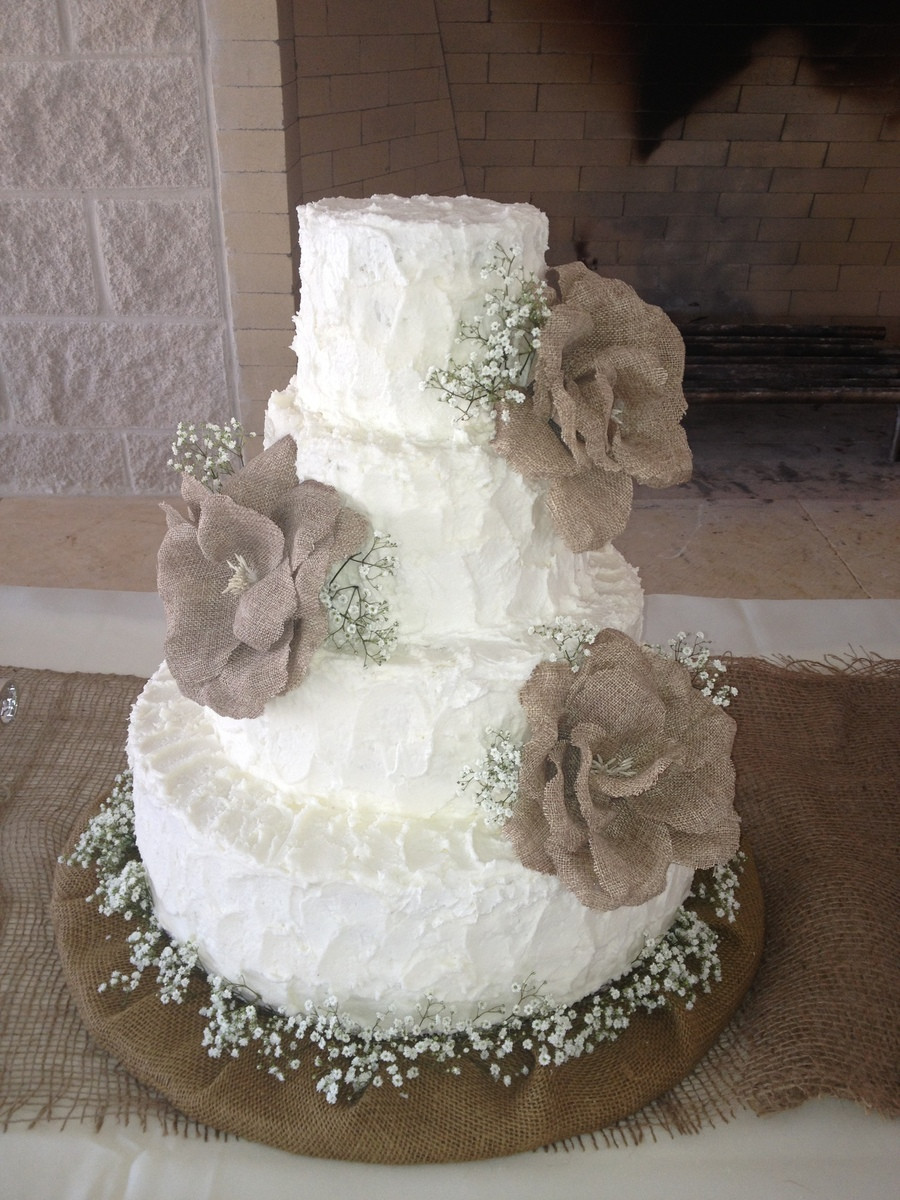 Burlap Wedding Cakes
 Burlap Themed Wedding Cake CakeCentral