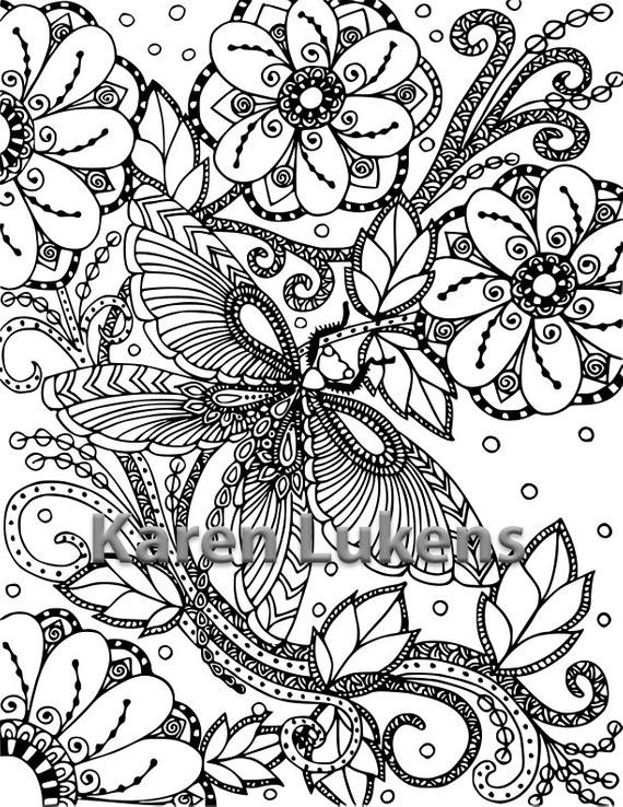 Butterfly Adult Coloring Pages
 Butterfly Garden 2 1 Adult Coloring Book Page Printable