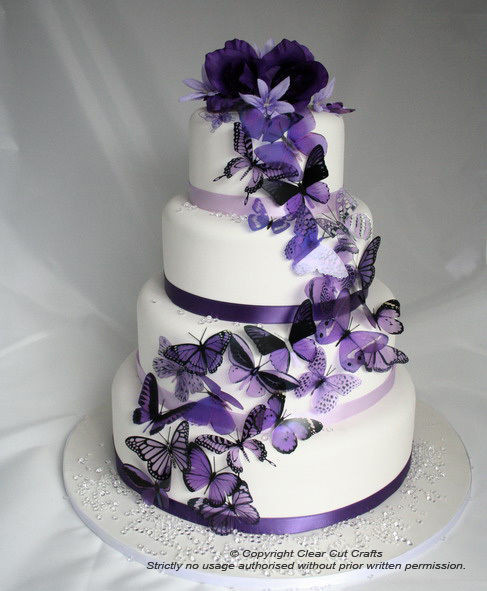 Butterfly Wedding Cakes
 20 Mixed Purple Butterflies great for Wedding Cakes