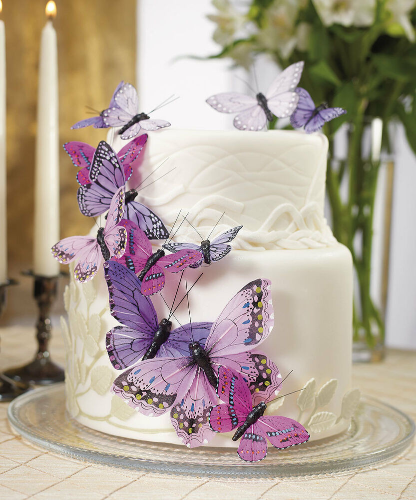 Butterfly Wedding Cakes
 Purple Butterfly Butterflies Wedding Cake Decorations