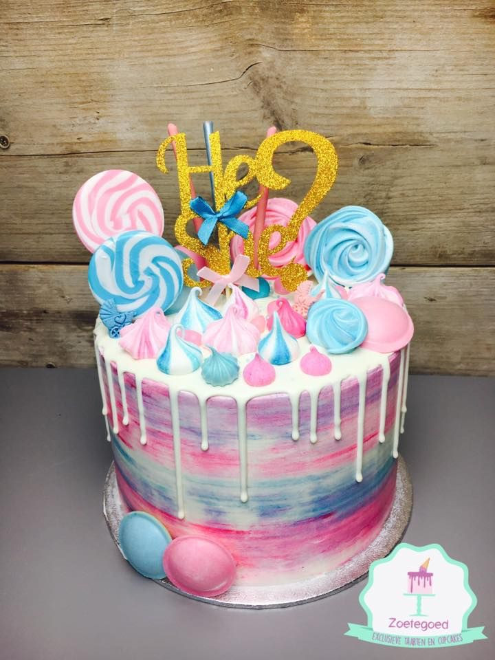 Cake Ideas For Gender Reveal Party
 Gender Reveal Drip Cake babyshower cakes