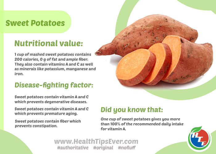 Calories In Large Sweet Potato
 Sweet Potato Nutritional Value – Health Tips Ever Magazine