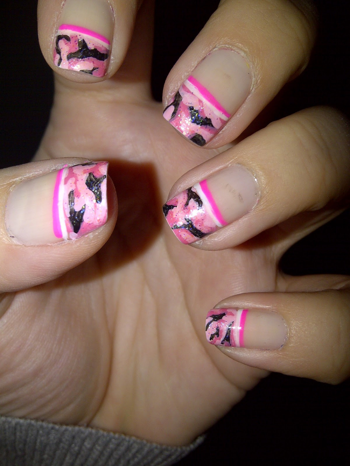 Camo Nail Designs
 Nails by Valentine Pink Camouflage Nails