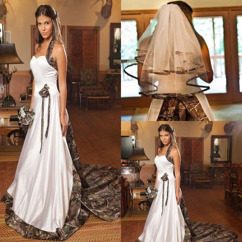 Camo Wedding Dresses Cheap
 Discount 2015 Camo Wedding Dress Plus Veils Vintage
