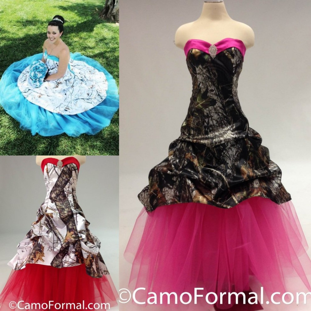 Camo Wedding Dresses For Sale
 Colorful Red Blue Pink Camo Wedding Dress 2015 Hot Sale
