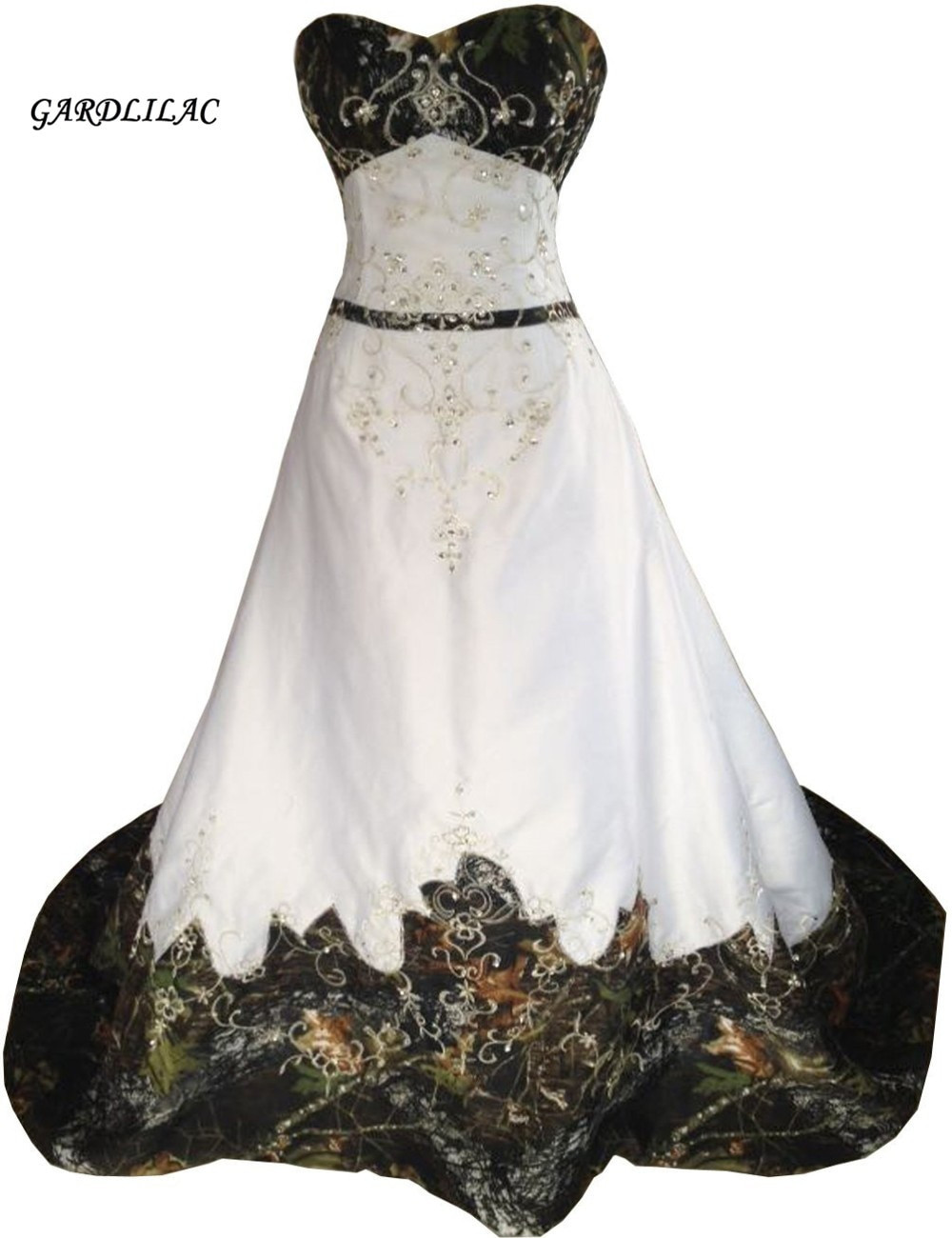 Camo Wedding Dresses For Sale
 White Camouflage ALineWedding Dresses 2019 Hot Sale
