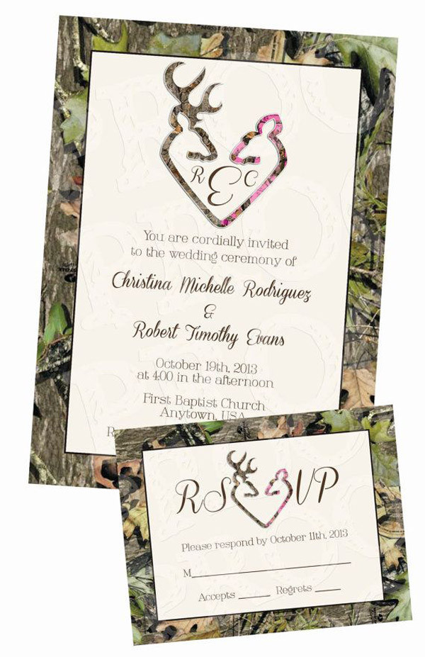 Camo Wedding Invitations
 42 Cool Camo Wedding Ideas for Country Style Enthusiasts
