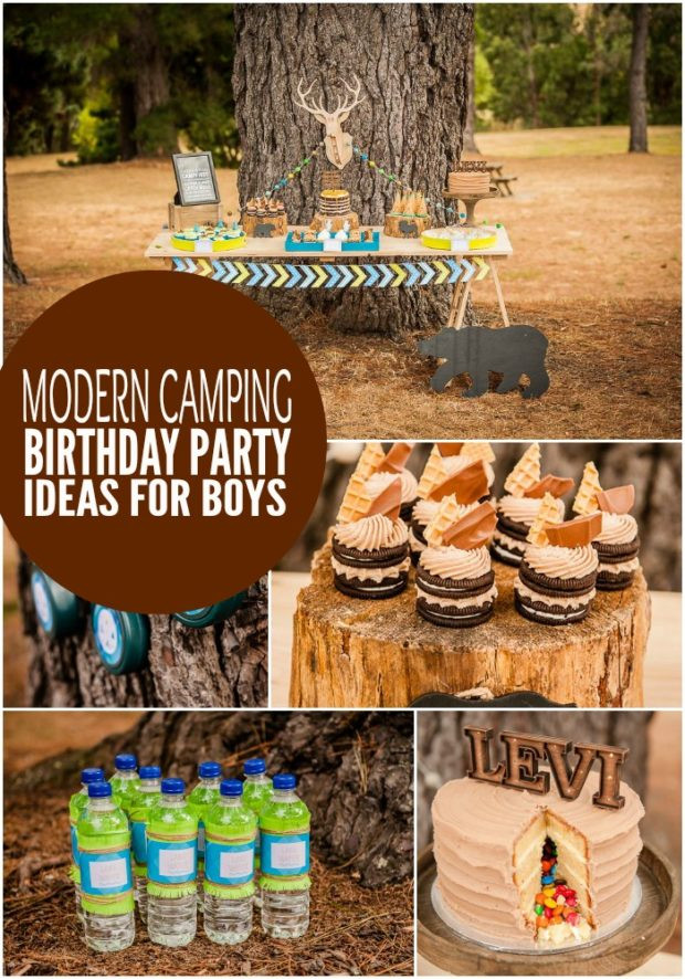 Camping Themed Birthday Party Ideas
 Boy s Modern Camping Birthday Party