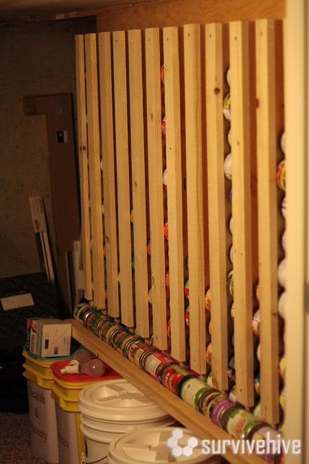 Can Storage Rack DIY
 Constructing a handy wall storage unit for your canned goods
