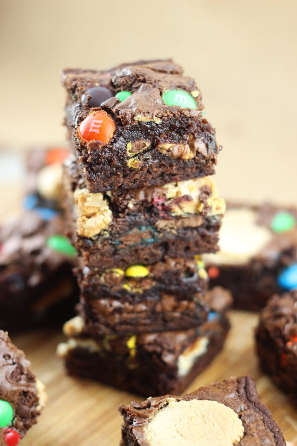 Candy Bar Brownies
 Leftover Halloween Candy Bar Brownies