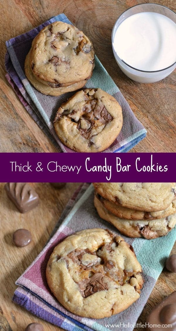 Candy Bar Cookies
 Thick and Chewy Candy Bar Cookies